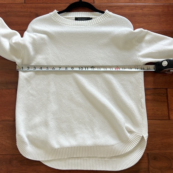 Merokeety Size Large White Waffle Sweater Size Large - Picture 6 of 9